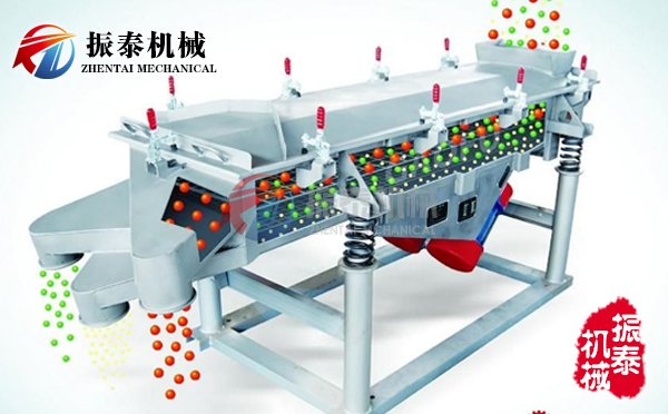 直線振動(dòng)篩篩分物料示意圖